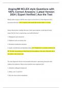 Angina/MI NCLEX style Questions with 100% Correct Answers | Latest Version 2024 | Expert Verified | Ace the Test