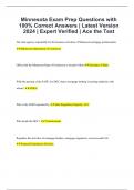 Minnesota Exam Prep Questions with 100% Correct Answers | Latest Version 2024 | Expert Verified | Ace the Test