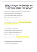 NFPA-99: Practice Test Questions with 100% Correct Answers | Latest Version 2024 | Expert Verified | Ace the Test