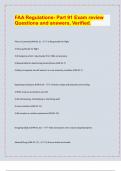 FAA Regulations- Part 91 Exam review  Questions and answers, Verified.| latest update 2024/25|