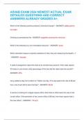 ASVAB EXAM 2024 NEWEST ACTUAL EXAM  DETAILED QUESTIONS AND CORRECT  ANSWERS ALREADY GRADED A+. Which of the following actions produce a chemical change? - ANSWER- adding salt to  hot water Choking is prevented by the - ANSWER- epiglottis covering the voic