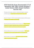 NYS Pesticide Exam Ornamentals & Turf Questions with 100% Correct Answers | Latest Version 2024 | Expert Verified | Ace the Test