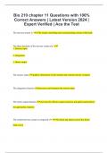 Bio 210 chapter 11 Questions with 100% Correct Answers | Latest Version 2024 | Expert Verified | Ace the Test