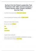 Earhart Civil Air Patrol Leadership Test Questions with 100% Correct Answers | Latest Version 2024 | Expert Verified | Ace the Test