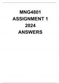 MNG4801 ASSIGNMENT 1 2024( ANSWERS) DISTINCTION  GUARANTEED