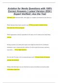 Aviation for Nerds Questions with 100% Correct Answers | Latest Version 2024 | Expert Verified | Ace the Test