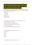 NYS EMT-B STATE EXAM WRITTEN | LATEST UPDATE 2024 | GRADED A+ QUESTIONS AND ANSWERS
