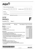 8463-2F-QP-Physics-G with 100% Correct Answers | Verified | Latest Update 2024