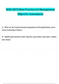 WGU D073 Best Practices in Management Objective Assessment  Questions and Answers 2024 / 2025 | 100% Verified Answers