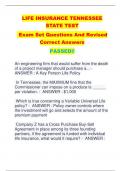 LIFE INSURANCE TENNESSEE  STATE TEST Exam Set Questions And Revised  Correct Answers PASSED!!