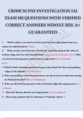 CRIME SCENE INVESTIGATION IAI EXAM 100 QUESTIONS WITH VERIFIED CORRECT ANSWERS NEWEST 2024. A+ GUARANTEED.