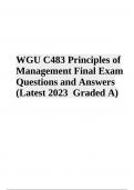 WGU C483 Principles of Management Final Exam Questions and Answers 