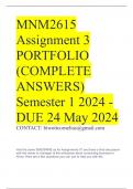 MNM2615 Assignment 3 PORTFOLIO (COMPLETE ANSWERS) Semester 1 2024 - DUE 24 May 2024