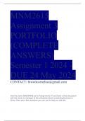 MNM2615 Assignment 3 PORTFOLIO (COMPLETE ANSWERS) Semester 1 2024 - DUE 24 May 2024