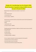 Chapter 62: Coordinating Care for Patients With Renal Disorders| Questions Solved 100% Correct| Answers Already Verified