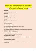 Chronic Care: Coordinating Care for Patients with Hematological Disorders| Questions Solved 100% Correct| Answers Already Verified