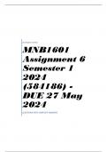 MNB1601 Assignment 6 Semester 1 2024 (584186) - DUE 27 May 2024