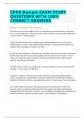 CPPB Domain EXAM STUDY QUESTIONS WITH 100% CORRECT ANSWERS