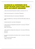 GLOWACKI & SOMMERS RCIS EXAM REVIEW QUESTIONS 2024 WITH ACCURATE ANSWERS