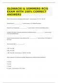 GLOWACKI & SOMMERS RCIS EXAM WITH 100% CORRECT ANSWERS