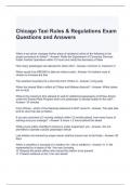 Chicago Taxi Rules & Regulations Exam Questions and Answers