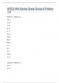 APEX NIH Stroke Scale Group A Patient 1-6 Correct answers latest update