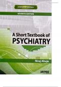 A Short Textbook of PSYCHIATRY Seventh Edition Niraj Ahuja MBBS MD MRCPsych Consultant Psychiatrist Newcastle Upon Tyne, UK