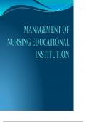 management of nursing educational institution