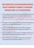 NSG 6020 FINAL EXAM 100 QUESTIONS WITH VERIFIED CORRECT ANSWERS NEWEST 2024. A+ GUARANTEED