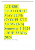 LJU4801 PORTFOLIO MAY JUNE (COMPLETE ANSWERS) Semester 1 2024 - DUE 22 May 2024