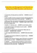 Evaluation and Management and Anesthesia Coding Exam With Questions and Answers 