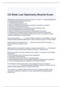 CA State Law Optometry Boards Exam Questions and Answers