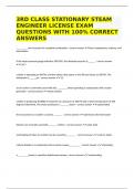3RD CLASS STATIONARY STEAM ENGINEER LICENSE EXAM QUESTIONS WITH 100% CORRECT ANSWERS