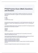 PTCB Practice Exam (Math) Questions and Answers 2024