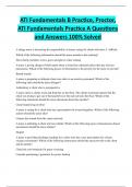 ATI Fundamentals B Practice, Proctor, ATI Fundamentals Practice A Questions  and Answers 100% Solved