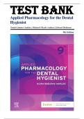 Test Bank for Applied Pharmacology for The Dental Hygienist 9th Edition by Elena Bablenis Haveles 9780323798631 Chapters 1-26 Complete Guide.