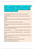 Driver's Training Segment 2 Practice Test - State of Michigan - Frankenmuth Driving School Questions with Complete Verified Solutions 2024/2025