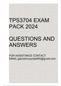 TPS3704 Exam pack 2024(Questions and answers)