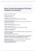 Music Content Knowledge (5113) Exam Questions and Answers
