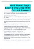 Wall Street Prep – Exam Completed With Correct Answers