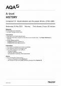 AQA A level HISTORY 7042/1F QUESTION PAPER 1F 2023 (Component 1F Industrial and the people:Britain,c1783-1885)