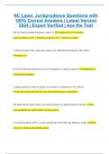 NC Laws: Jurisprudence Questions with 100% Correct Answers | Latest Version 2024 | Expert Verified | Ace the Test