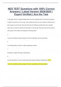 NES Bundled Exam Resources with Complete Solution | Expert Verified 2024/2025 | Guaranteed Success