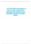 MAT 240 SOPHIA (Introduction to Statistics) EXAMs PACKAGE DEAL 100% COMPLETE and Verified Guides.