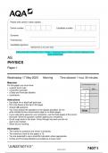 BUNDLE  2023 AQA AS PHYSICS  Paper 1 & Paper 2 Question Paper & Mark scheme (Merged) June 2023 [VERIFIED