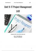Unit 9: Project Management LAD
