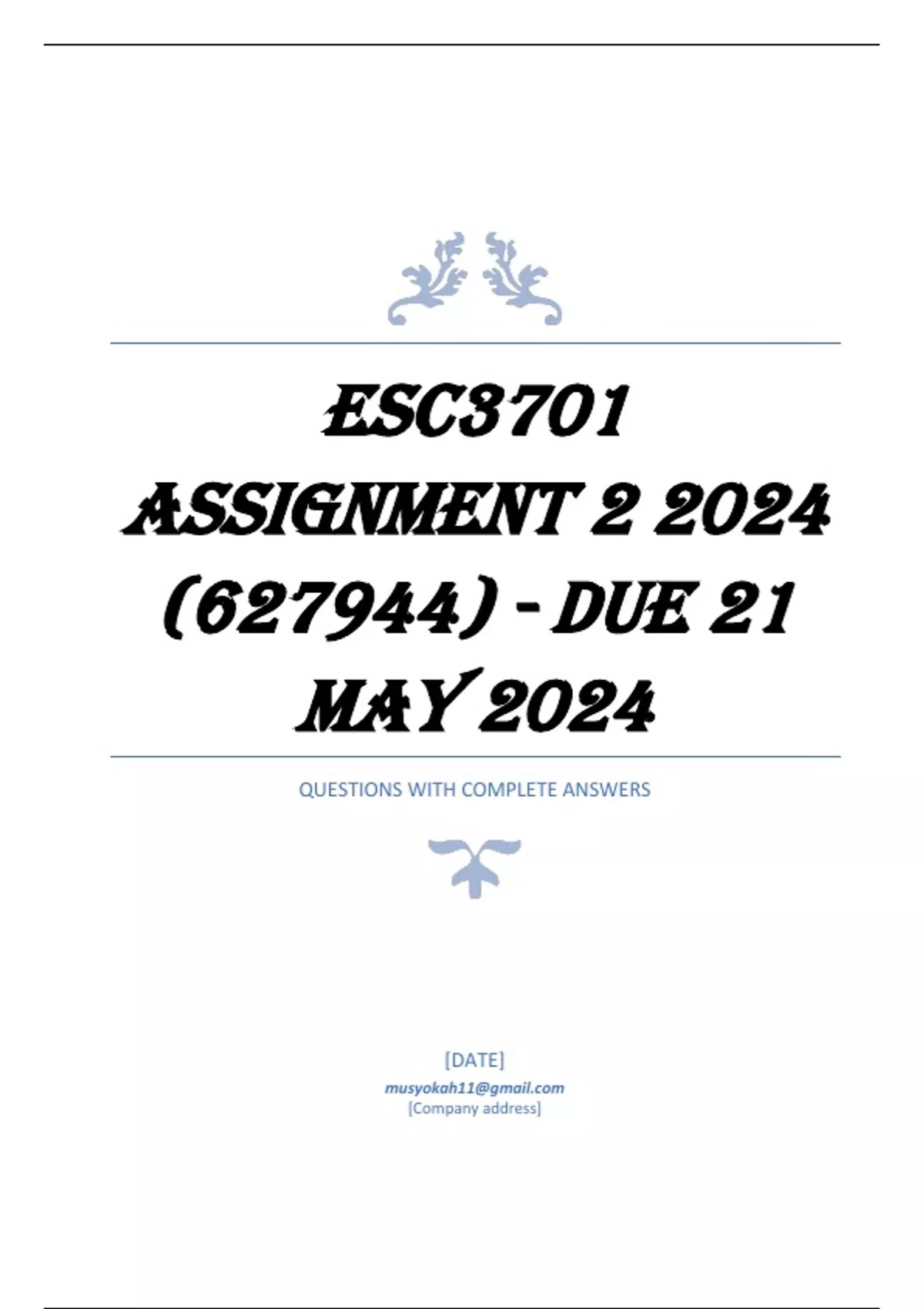 esc3701 assignment 2