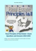 Texas Principles of Real Estate 1 Exam Questions and Answers 2024-2025.