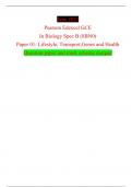 June 2023 Pearson Edexcel GCE  In Biology Spec B (8BN0) Paper 01: Lifestyle, Transport,Genes and Health  Question paper and mark scheme merged 