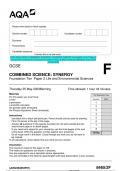 2023 AQA GCSE COMBINED SCIENCE: SYNERGY 8465/2F Foundation Tier Paper 2 Life and Environmental Sciences Question Paper & Mark scheme (Merged) June 2023 [VERIFIED